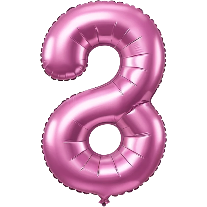 Pink foil balloon in the shape of a number 2 emoji