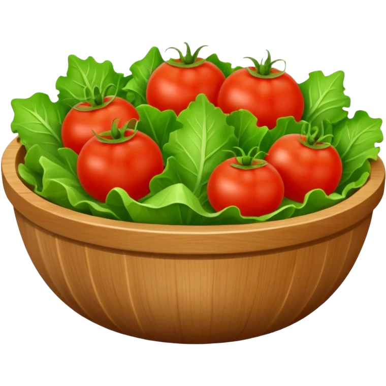 salad bowl with green lettuce and red tomatoes emoji