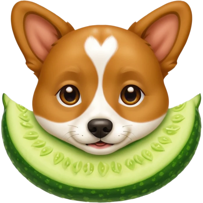 dog relaxing spa with cumcumbers in their eyes emoji