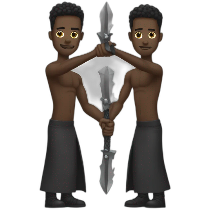 black guys with metal arms emoji