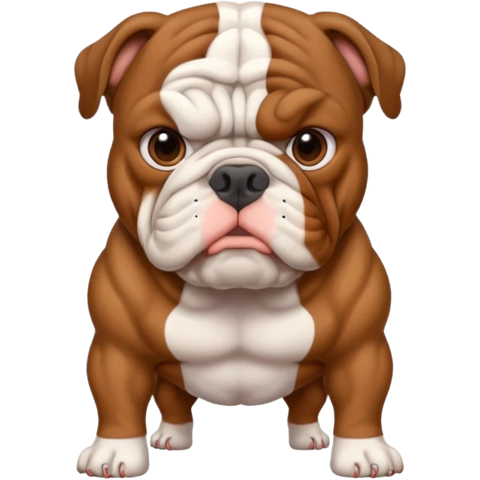 bulldog ingles atigrado con blanco emoji