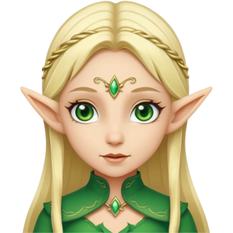 Una hermosa elfa rubia de ojos verdes emoji