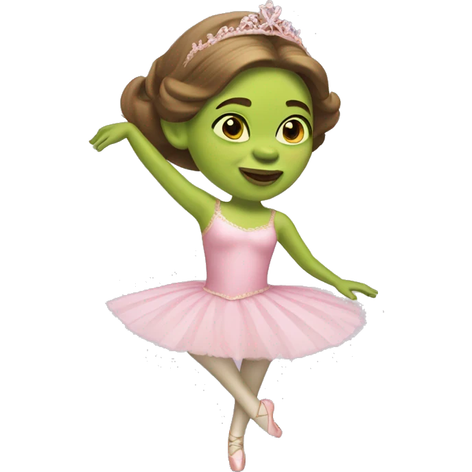 Shrek in a ballerina costume emoji