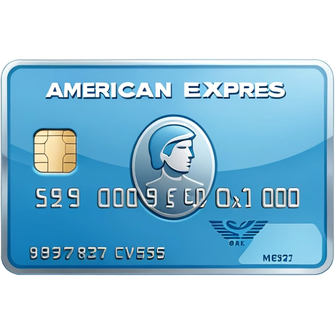 Light blue American Express card, aesthetic emoji