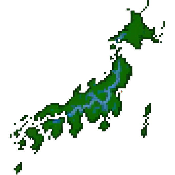 map of Japan with Japanese flag colors emoji