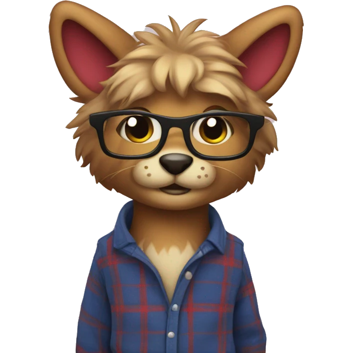 Furry wearing plaid emoji