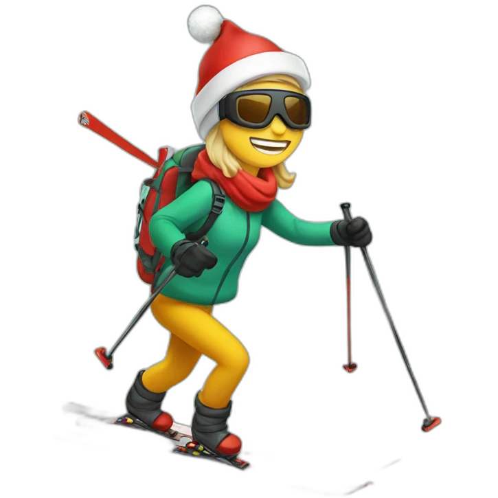 skiing christmas emoji