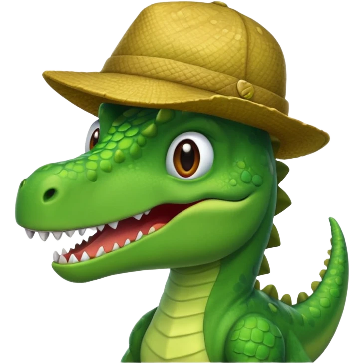Dinosaur with a hat  emoji