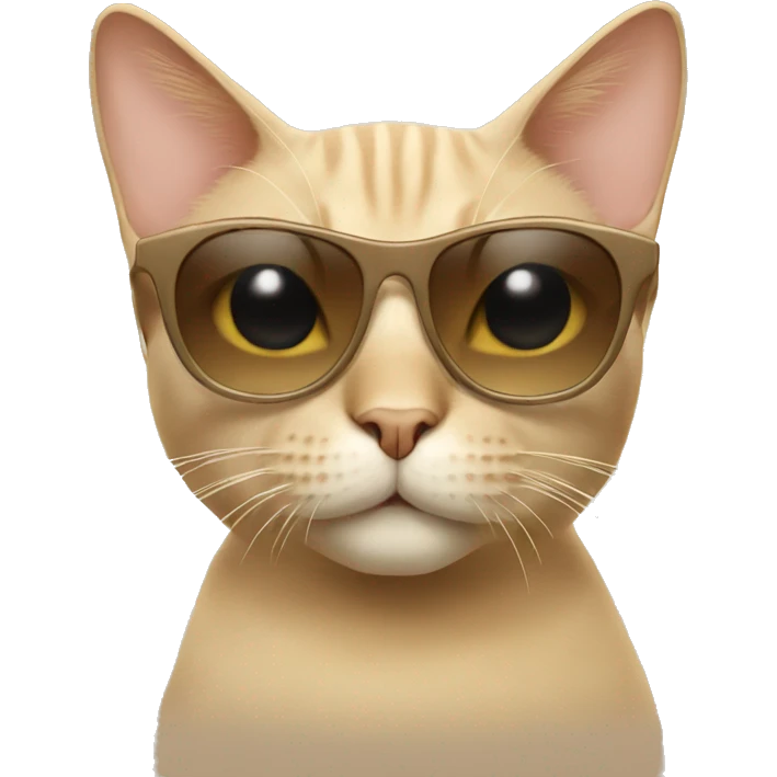 Beige cat with sunglasses  emoji