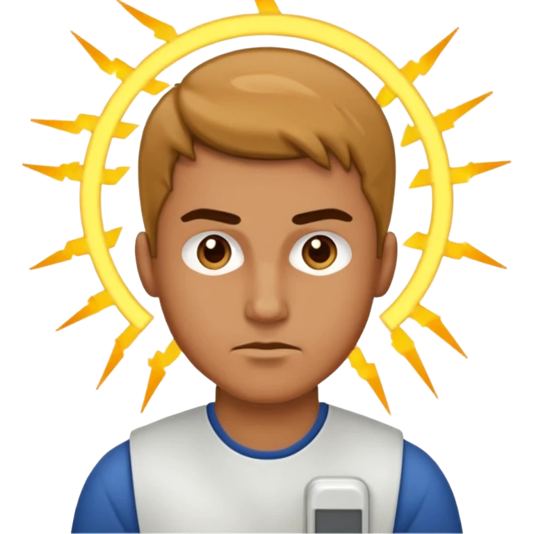 man producing electric emoji