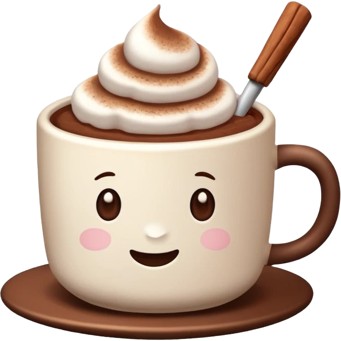 cup of cocoa with marshmallows, no face emoji