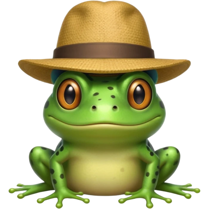 Frog with a hat emoji