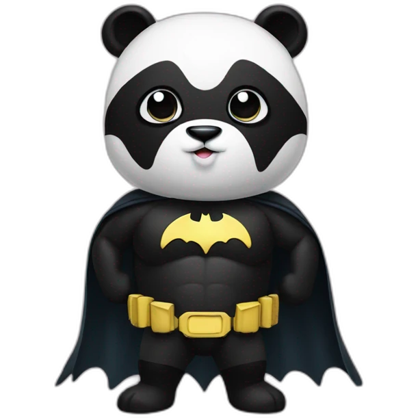 panda dressed as batman emoji