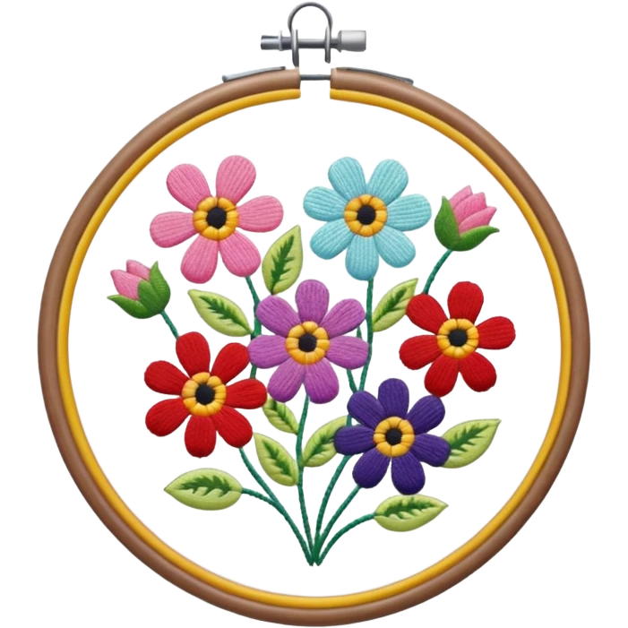 flower embroidery hoop emoji