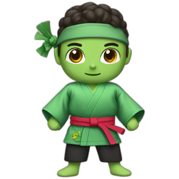 the green balt and karate kimono emoji
