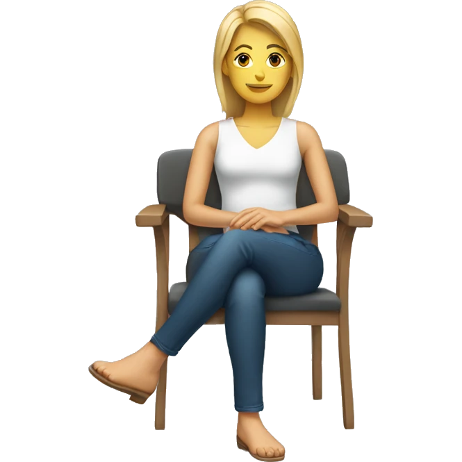 white woman sitting down on a chair emoji