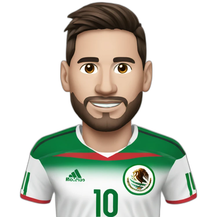 messi with Mexico jersey emoji