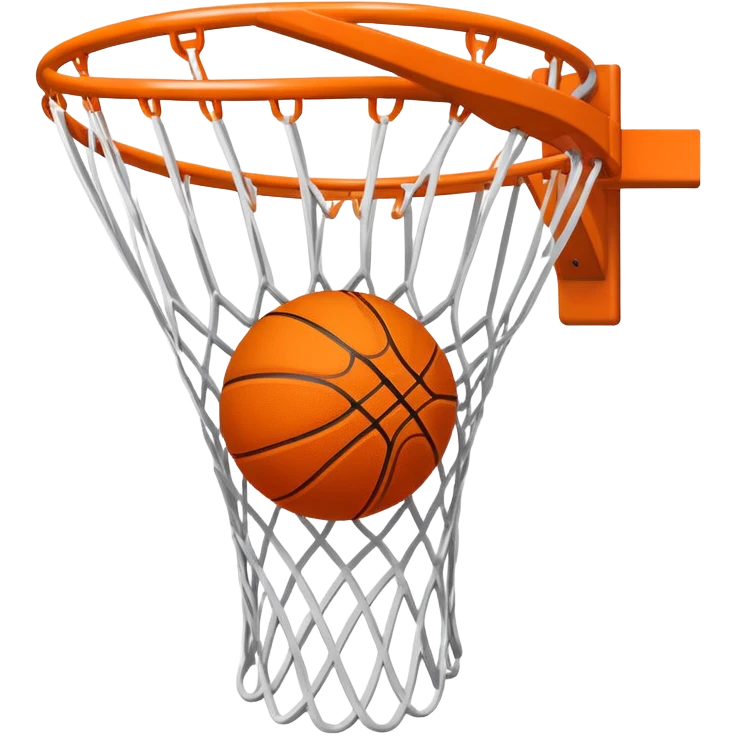Basketball scoring through net, top-down perspective emoji