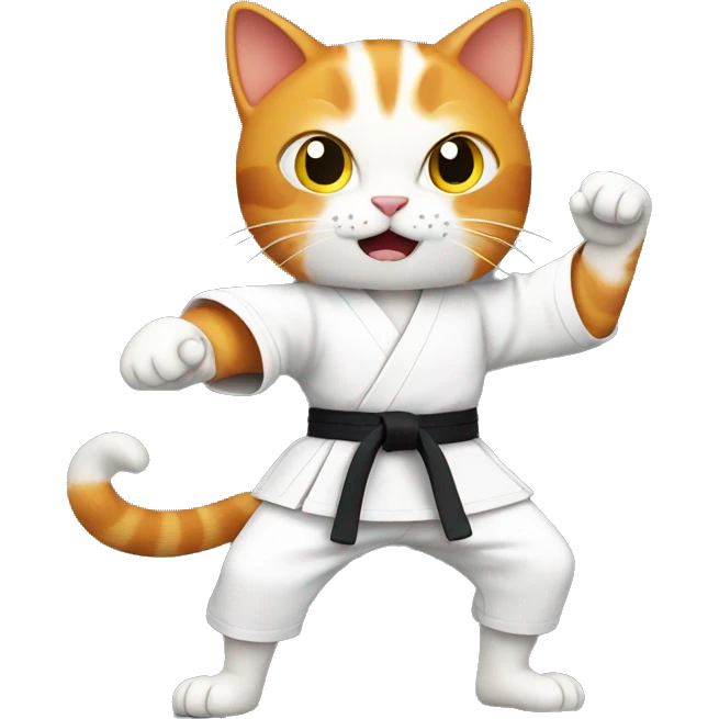 Ginger cat doing karate  emoji