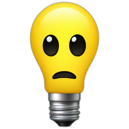 yellow bulb with black eyes emoji