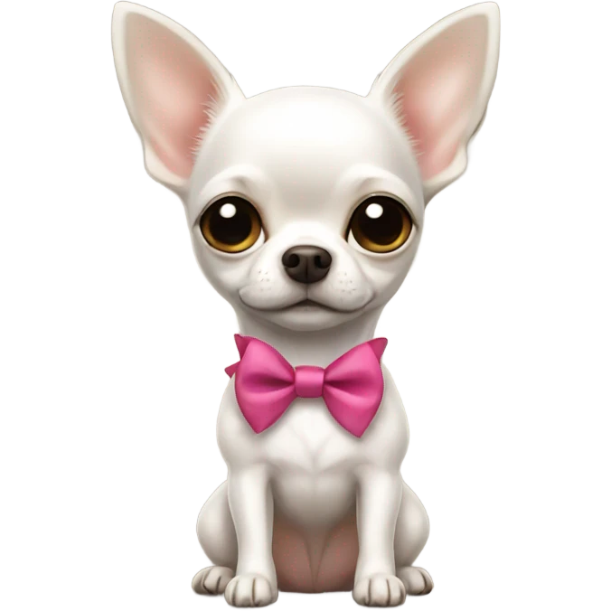 white chihuahua with bow emoji