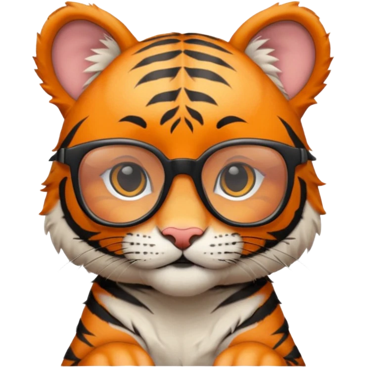 Orange Tiger cub with cool glasses
 emoji