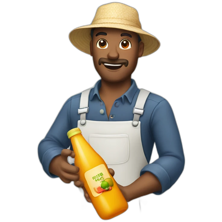 juice bottle whipping farmer emoji