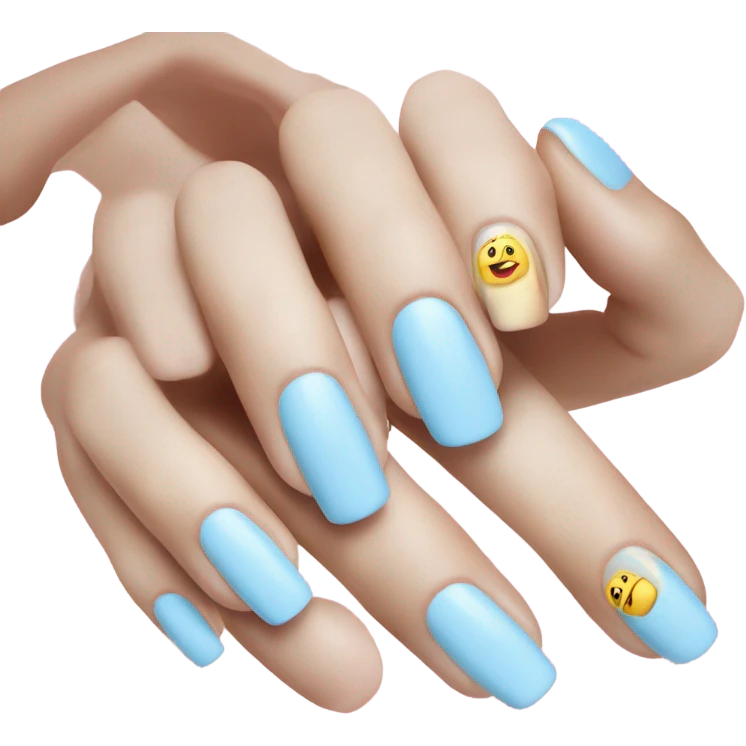 Manicure nails in light blue emoji