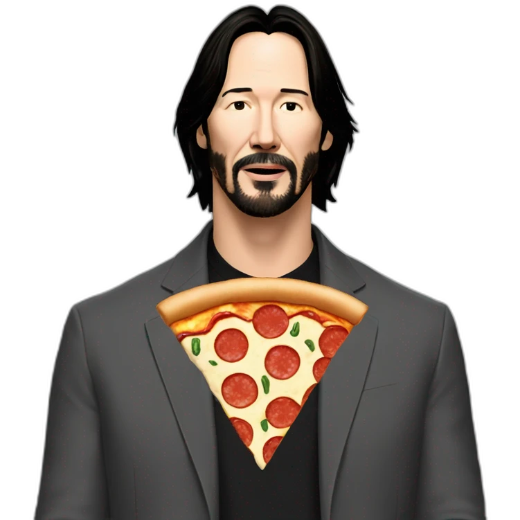 Keanu reeves eat pizza emoji
