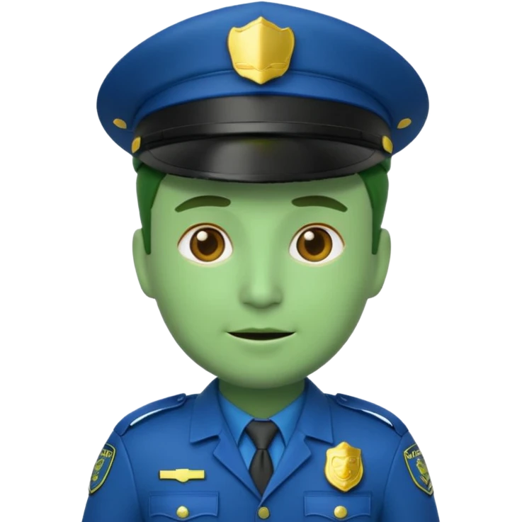 3d emoji man with green police cap and green police suit  emoji