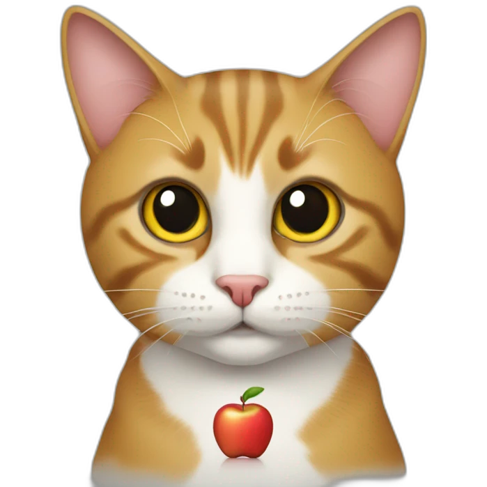 cat-with-apple emoji