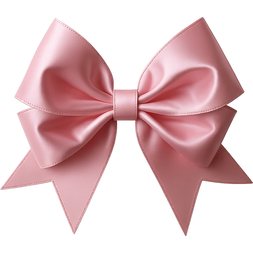 Remove the background and keep only the pink gothic bow in a photorealistic style. emoji