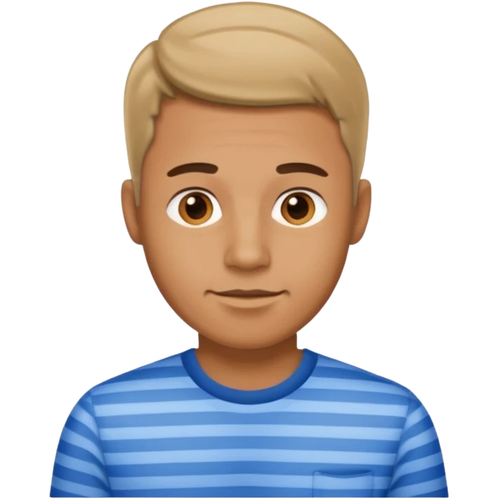 Man with blue Striped Shirt not t shirt emoji