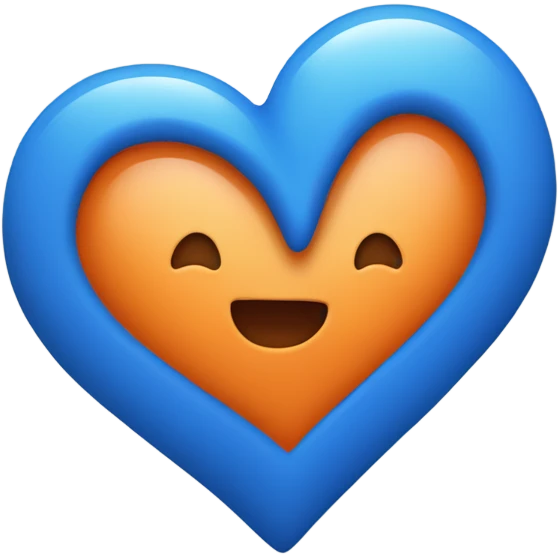 Blue and orange heart emoji