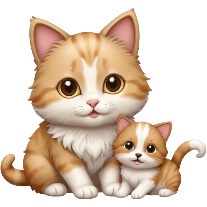 Cute cat playing with puppy emoji