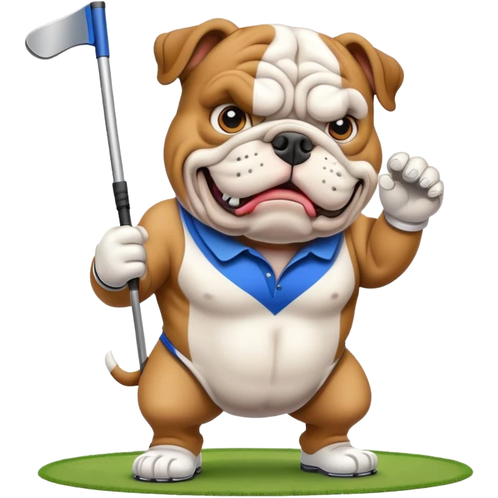 Bulldog golfing  emoji