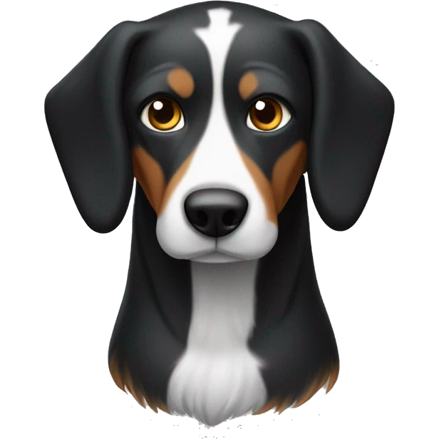 A hunting dog with black and white hair from the Dratkhar breed emoji