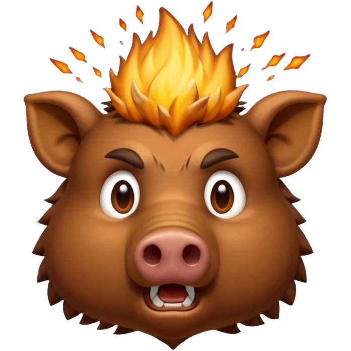 A shocked boar, with its top head exploding from shock a mix of 🐗 facing forward, and this emoji-🤯 emoji