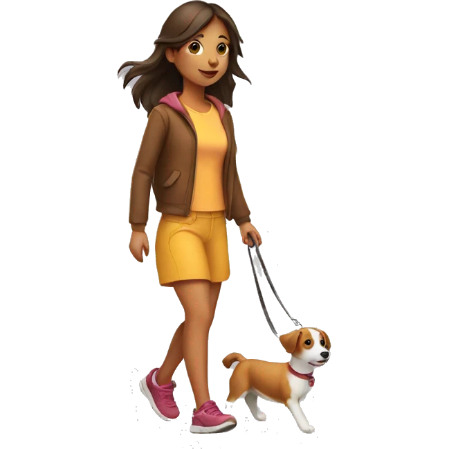 Girl walking with dog emoji