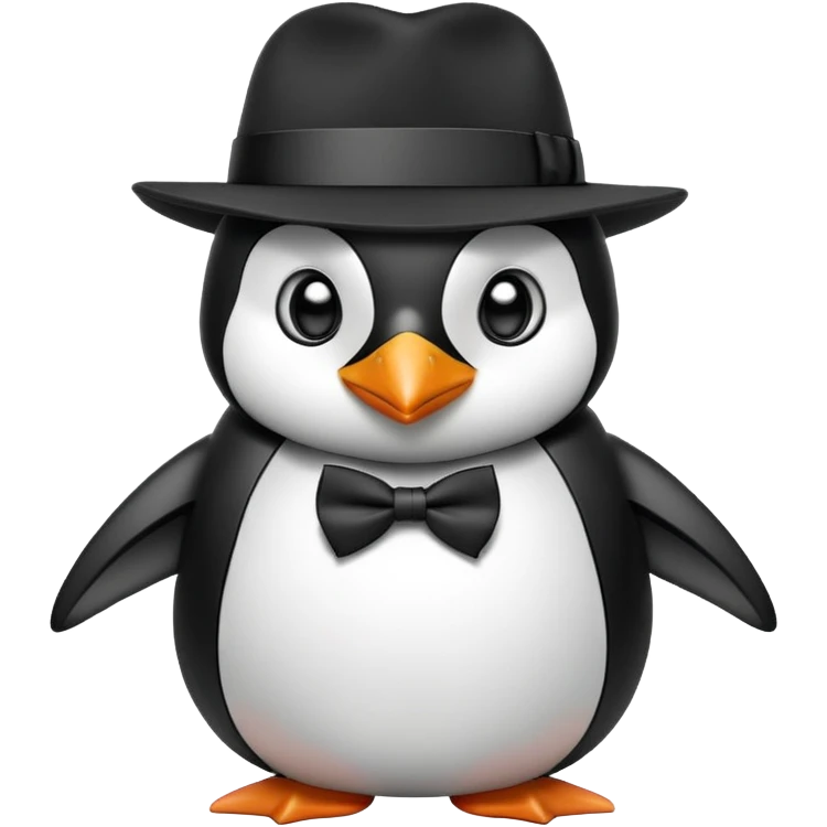Gangster penguin emoji