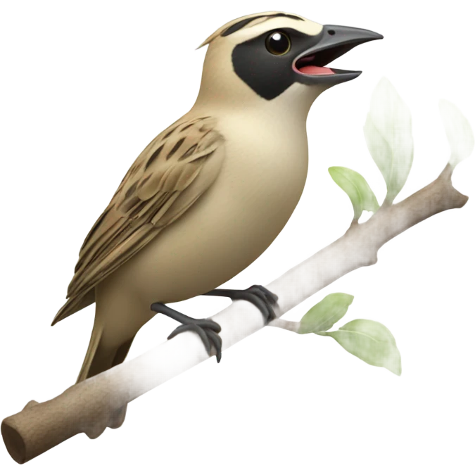 A lark sings while sitting on a branch emoji