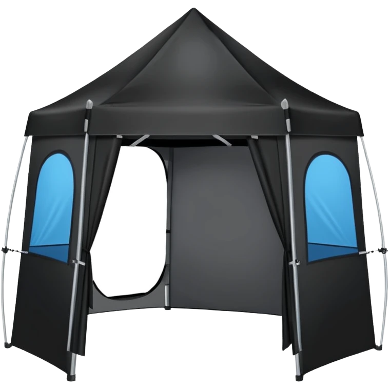 black pop up standing tent open emoji