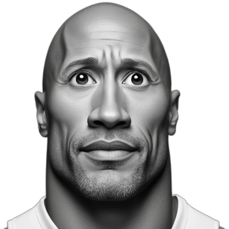 Sursil Dwayne Johnson noir et blanc emoji