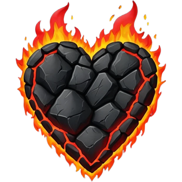 Burning coal heart emoji