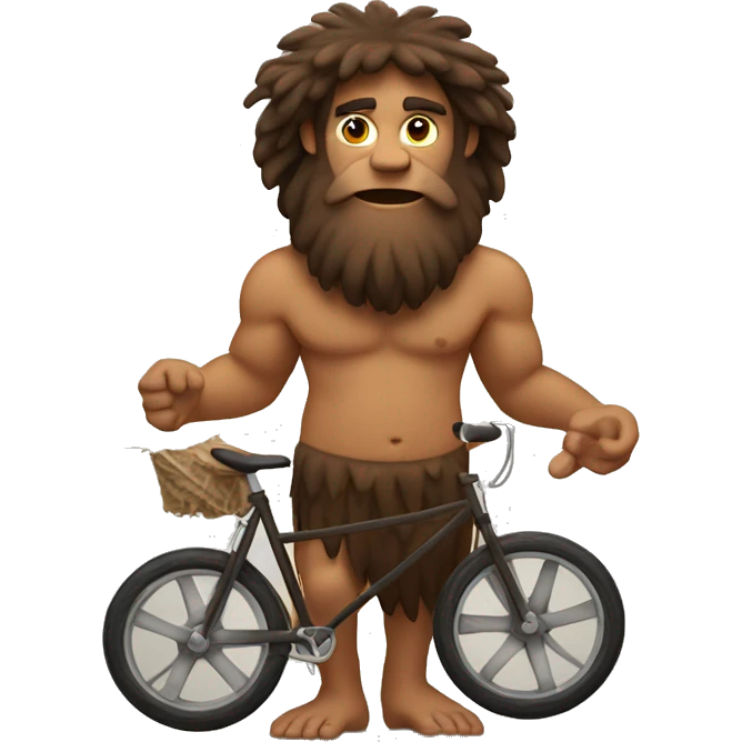 caveman with two wheels in his hand emoji
