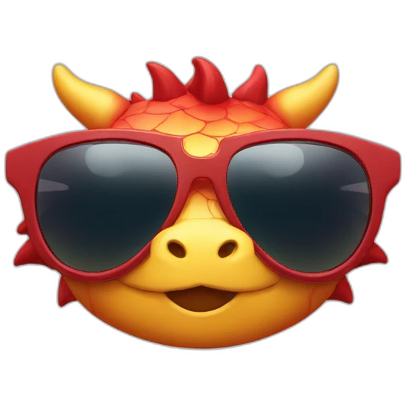 Cute dragon sunglasses emoji
