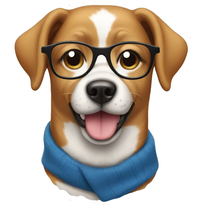 dog wearing glasses emoji