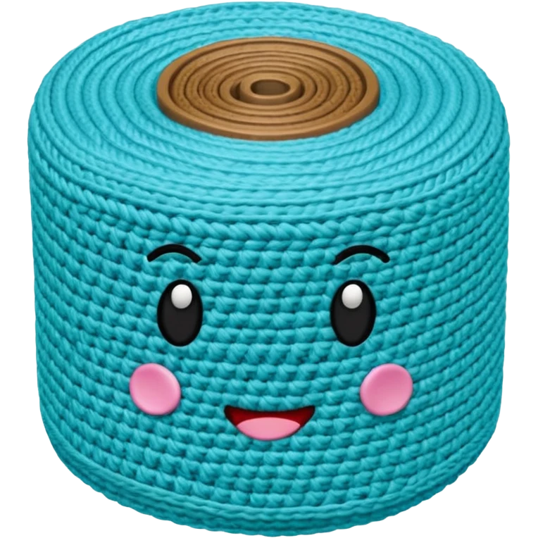 emoji de rolo de crochê na cor ciano emoji