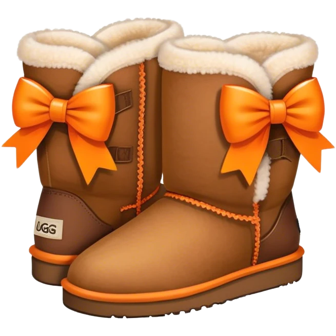 Super cute Uggs with orange bows emoji