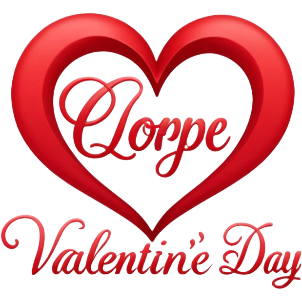 Happy Valentine’s Day in cursive emoji